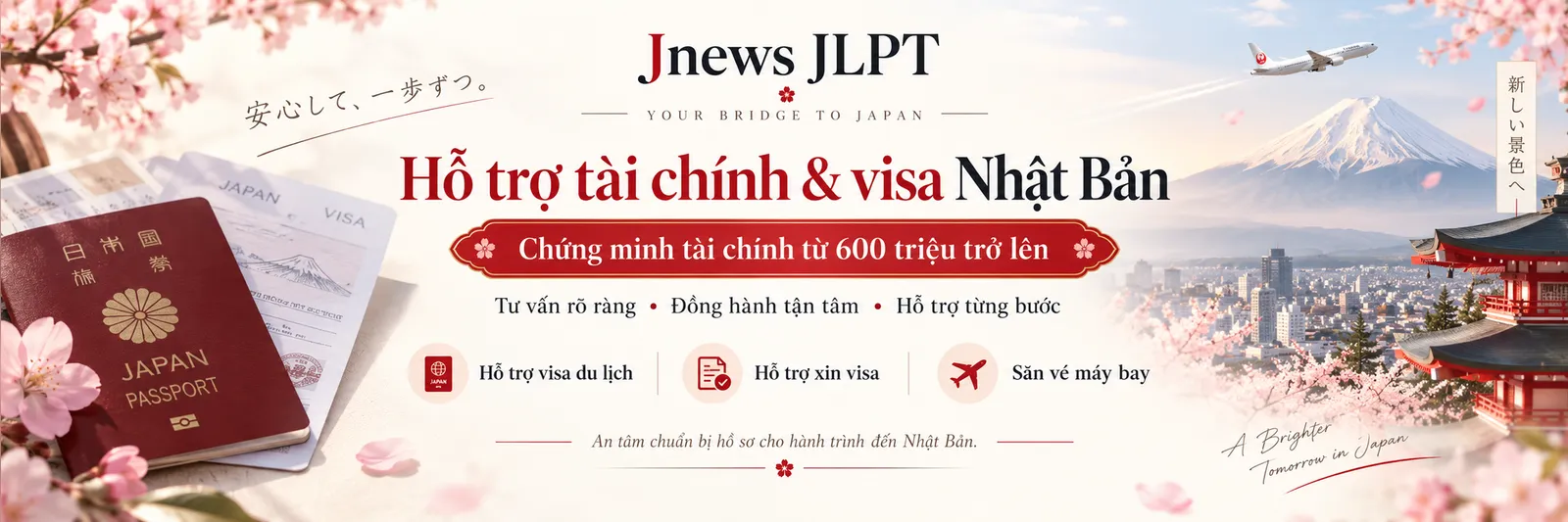 Help with finances and Japanese visas, including proof of funds, visa applications and flights.