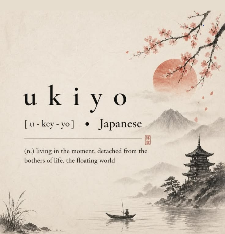 Illustration of ukiyo — living in the moment