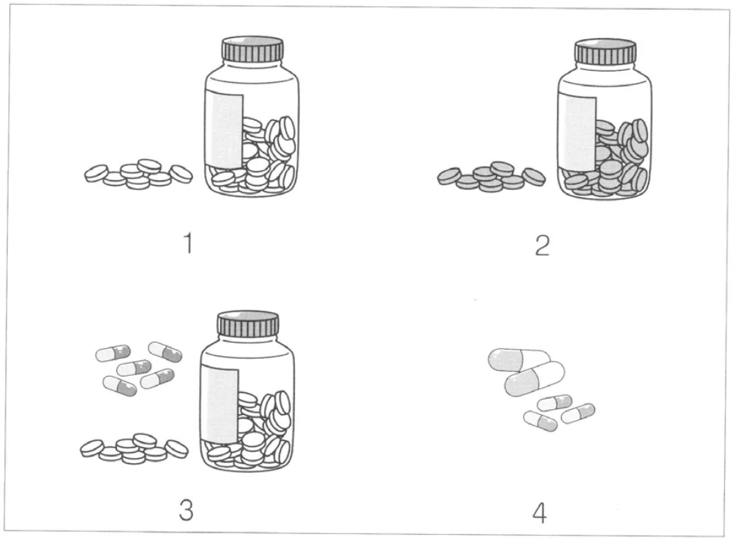 Practice · もんだい2 · 2ばん · Four choice pictures, numbers 1 to 4
