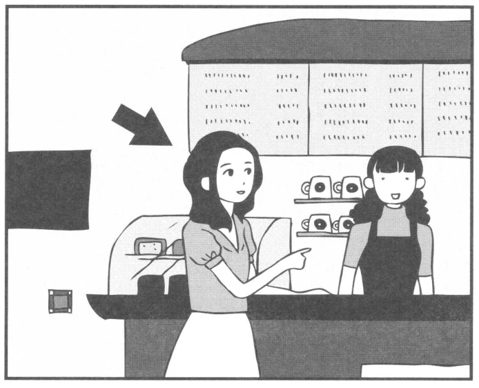 Practice · もんだい3 · 5ばん · Situation picture, arrow pointing to speaker